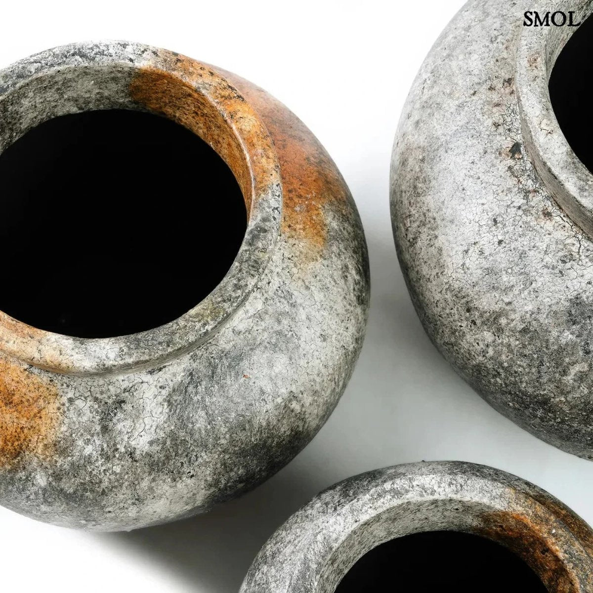 Antik hatású kerámia váza – szürke, M | FUNKY - SMOL