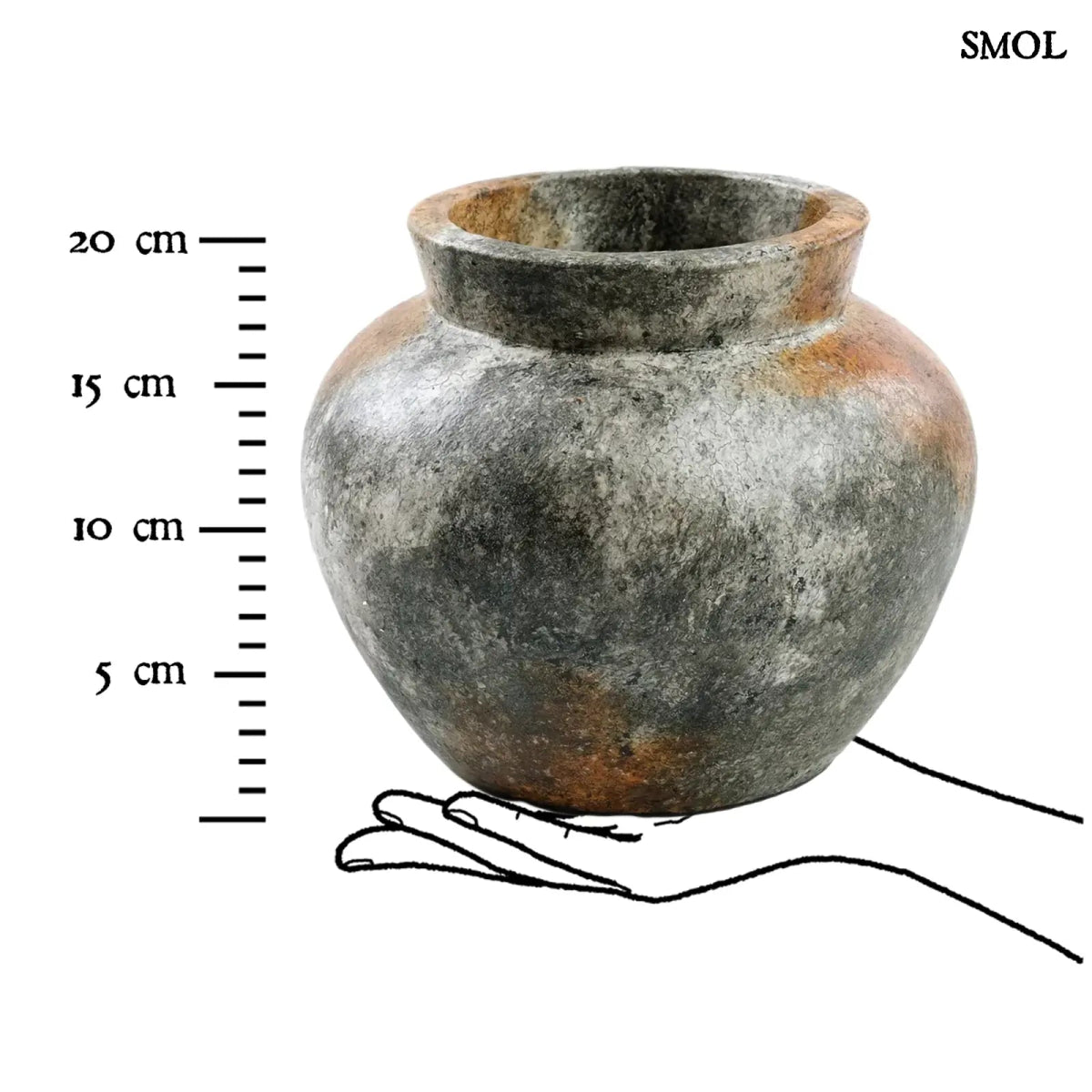 Antik hatású kerámia váza – szürke, S | FUNKY - SMOL