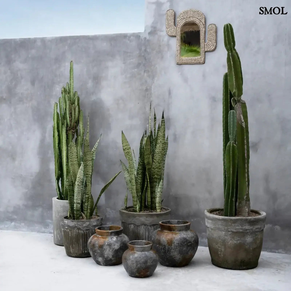 Antik hatású kerámia váza – szürke, S | FUNKY - SMOL