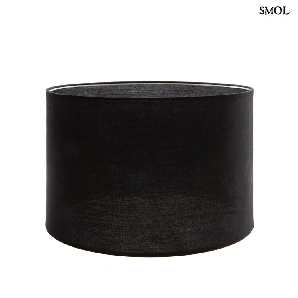 Teakfa talpú fekete burás asztali lámpa búra nagyítva