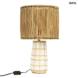 Table lamp - white, with rattan, 51 cm | MOLOKAI