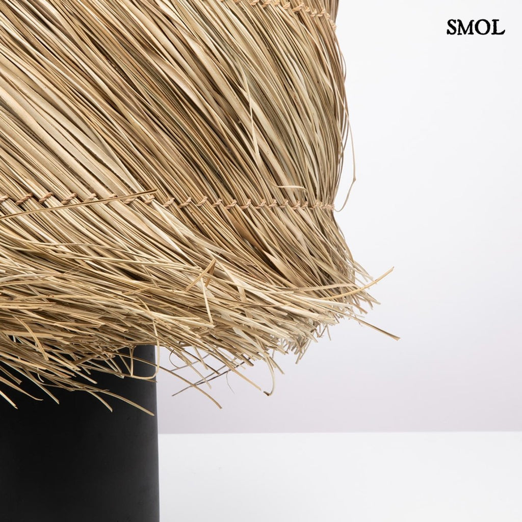 Természetes búrájú asztali lámpa kerámia talapzattal,  lámapernyő nagyítva