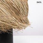 Természetes búrájú asztali lámpa kerámia talapzattal,  lámapernyő nagyítva