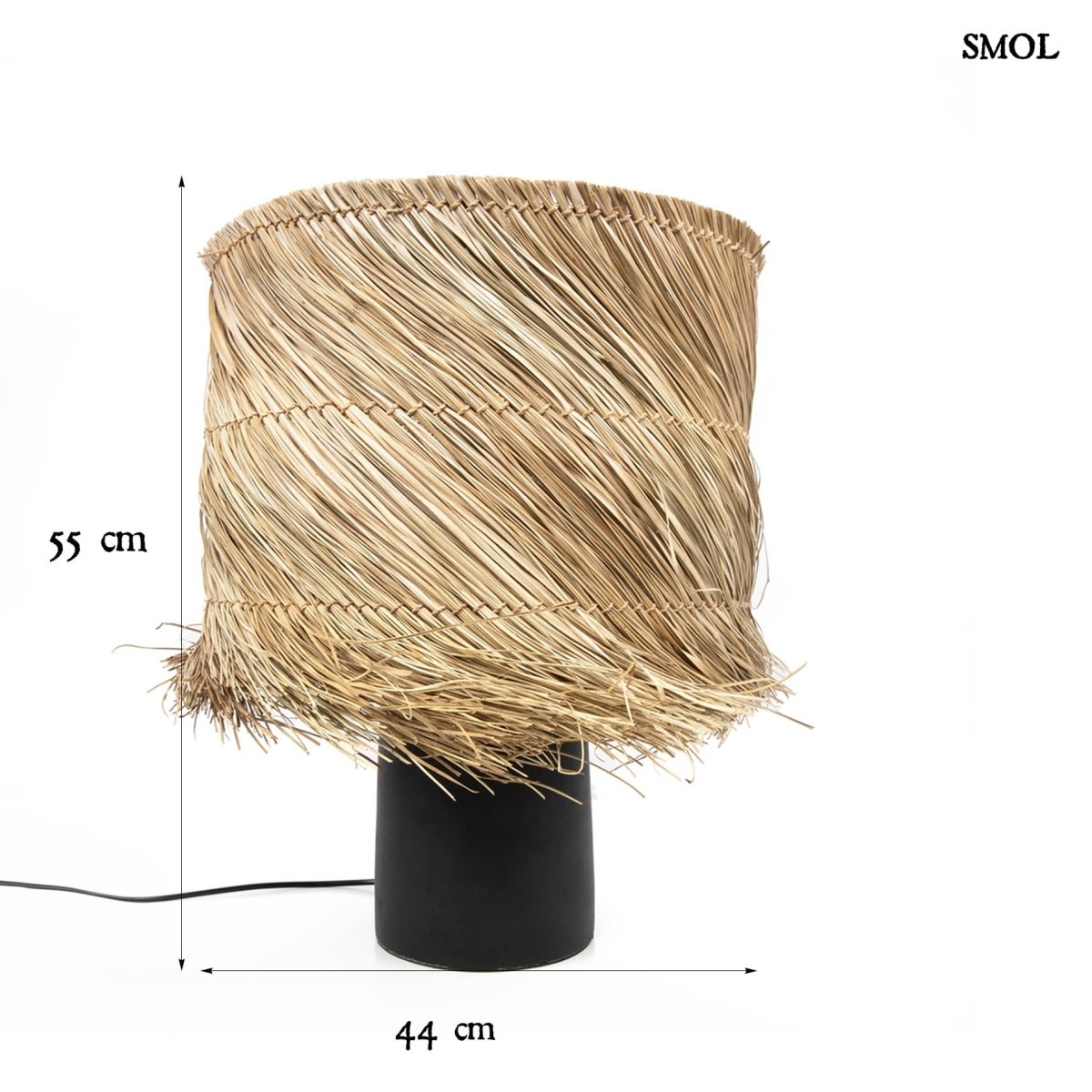 Természetes búrájú asztali lámpa kerámia talapzattal, méretekkel