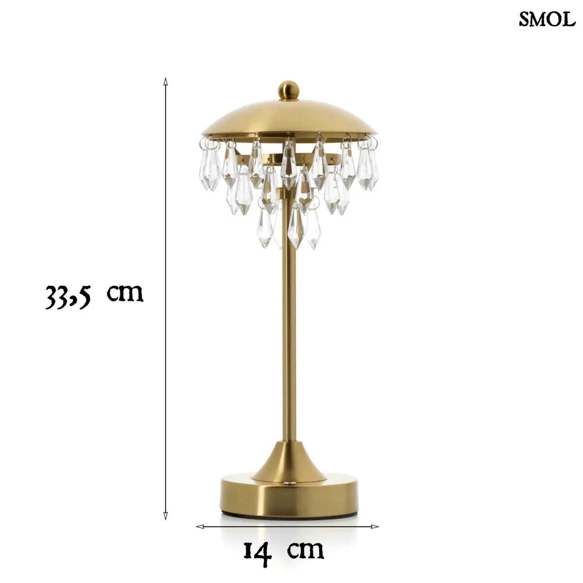 Asztali Lámpa Kristály Függőkkel – Vezeték Nélküli (LED) | CHANDELETTE