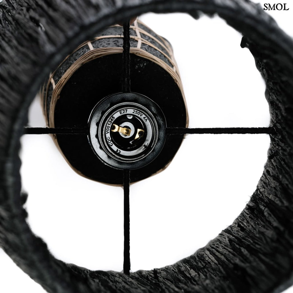 Asztali lámpa - rattannal, fekete, terrakotta, 57 cm | NAXOS - SMOL