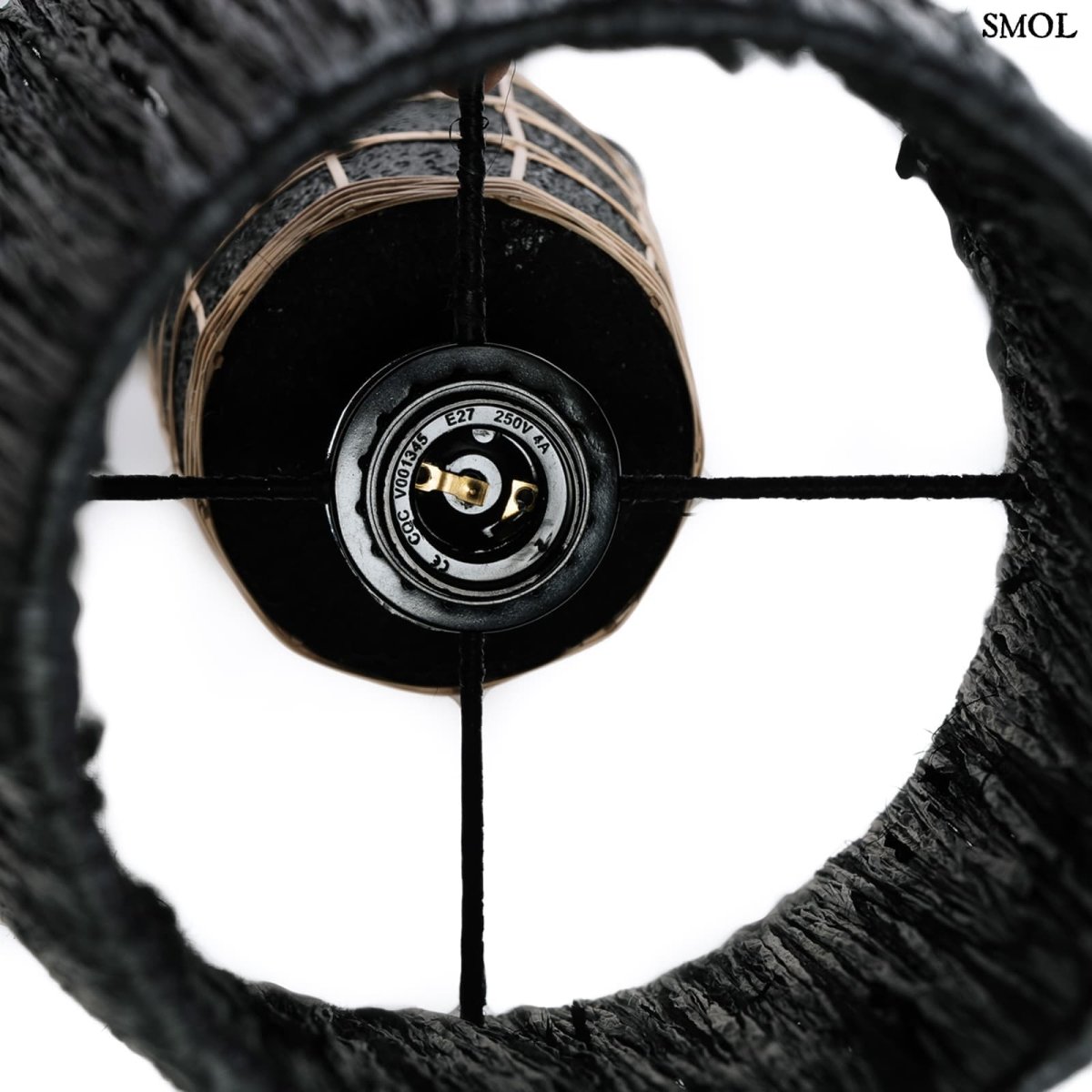 Asztali lámpa - rattannal, fekete, terrakotta, 57 cm | NAXOS - SMOL