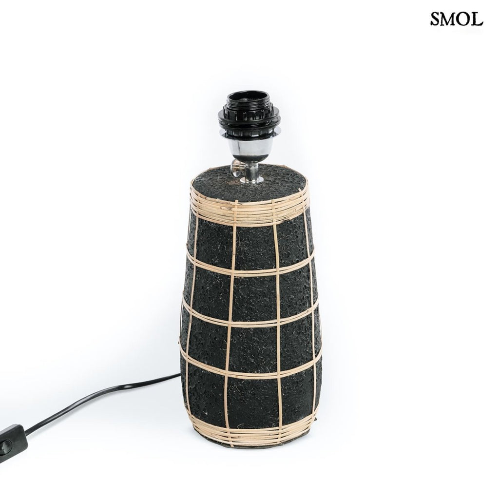 Asztali lámpa - rattannal, fekete, terrakotta, 57 cm | NAXOS - SMOL