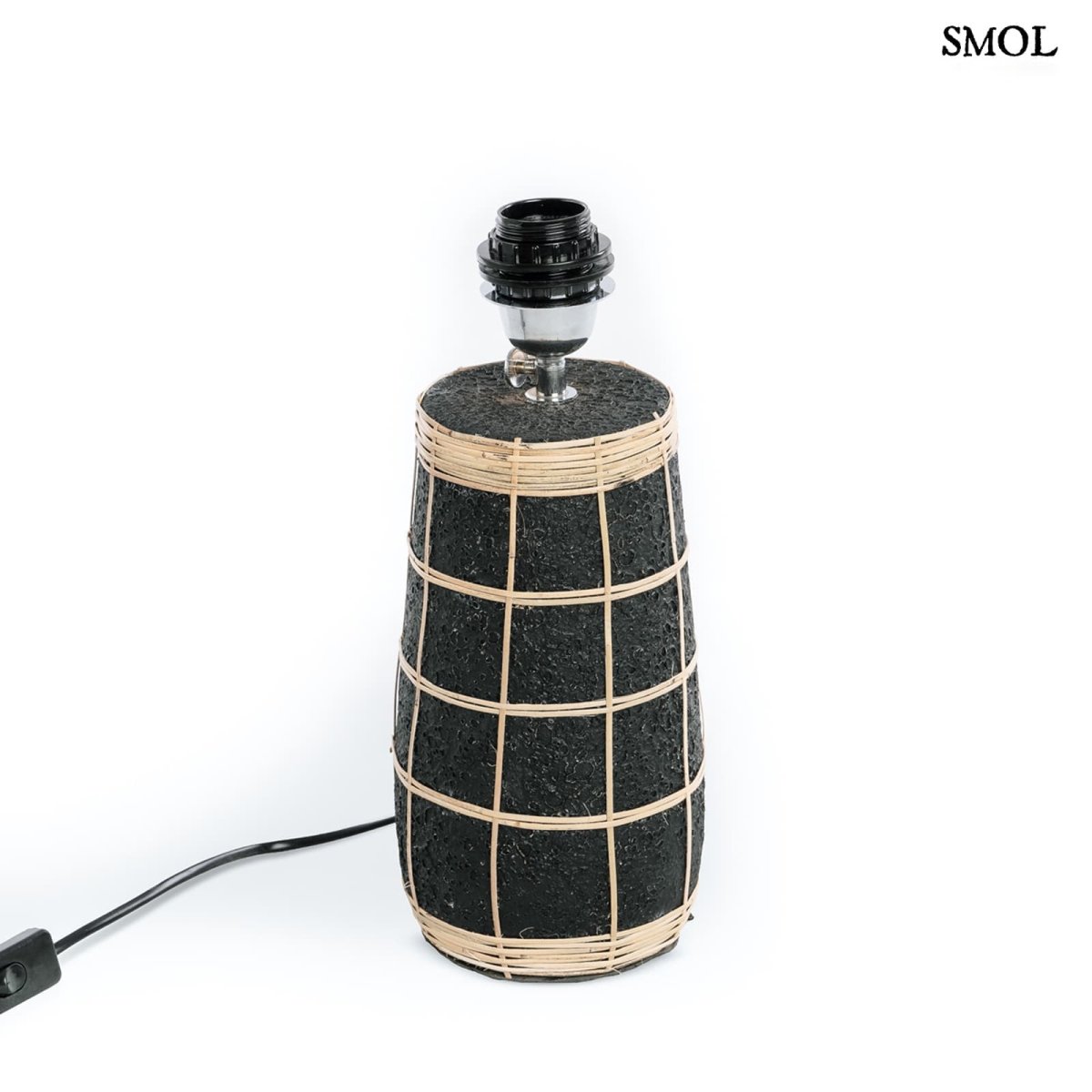 Asztali lámpa - rattannal, fekete, terrakotta, 57 cm | NAXOS - SMOL
