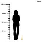 Vezeték nélküli asztali lámpa sárgaréz alappal és textúrált gomba búrával, méretarányosan