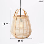 Rattan függőlámpa - natúr | ALUPU | SMOL - méretekkel