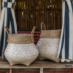 Bambusz Tárolókosár - fehér | BENOA - SMOL