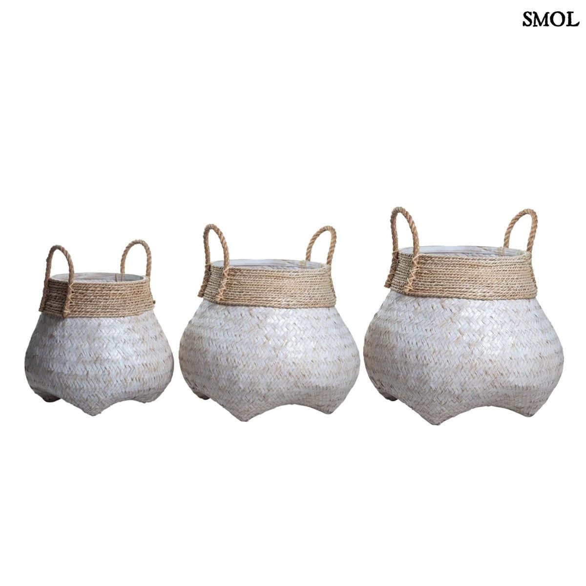 Bambusz Tárolókosár - fehér | BENOA - SMOL