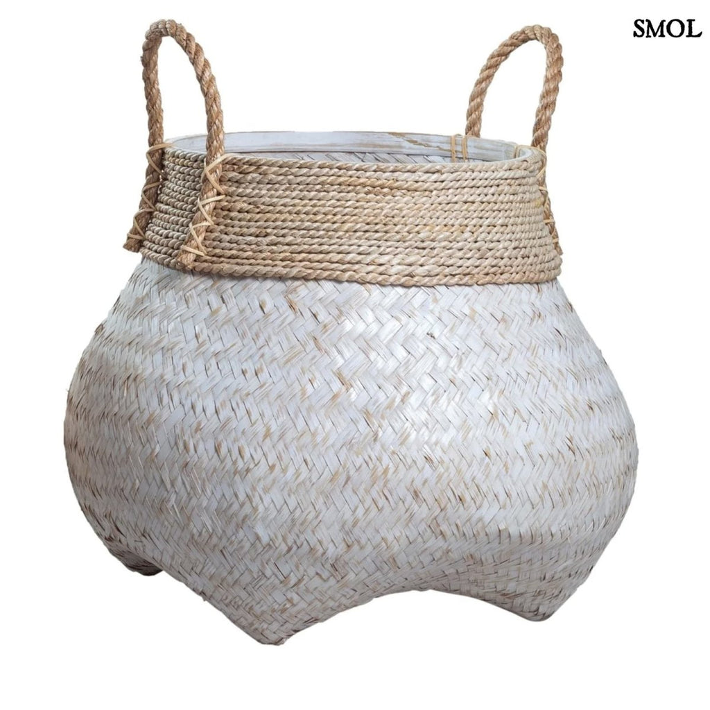 Bambusz Tárolókosár - fehér | BENOA - SMOL