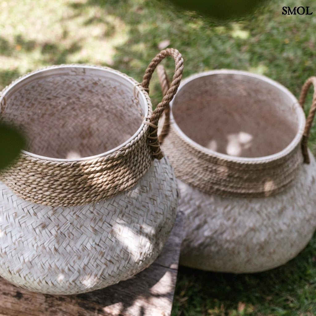 Bambusz Tárolókosár - fehér | BENOA - SMOL