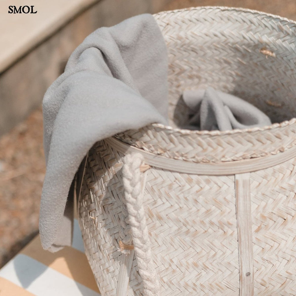 Bambusz Tárolókosár - fehér | BIKU - SMOL