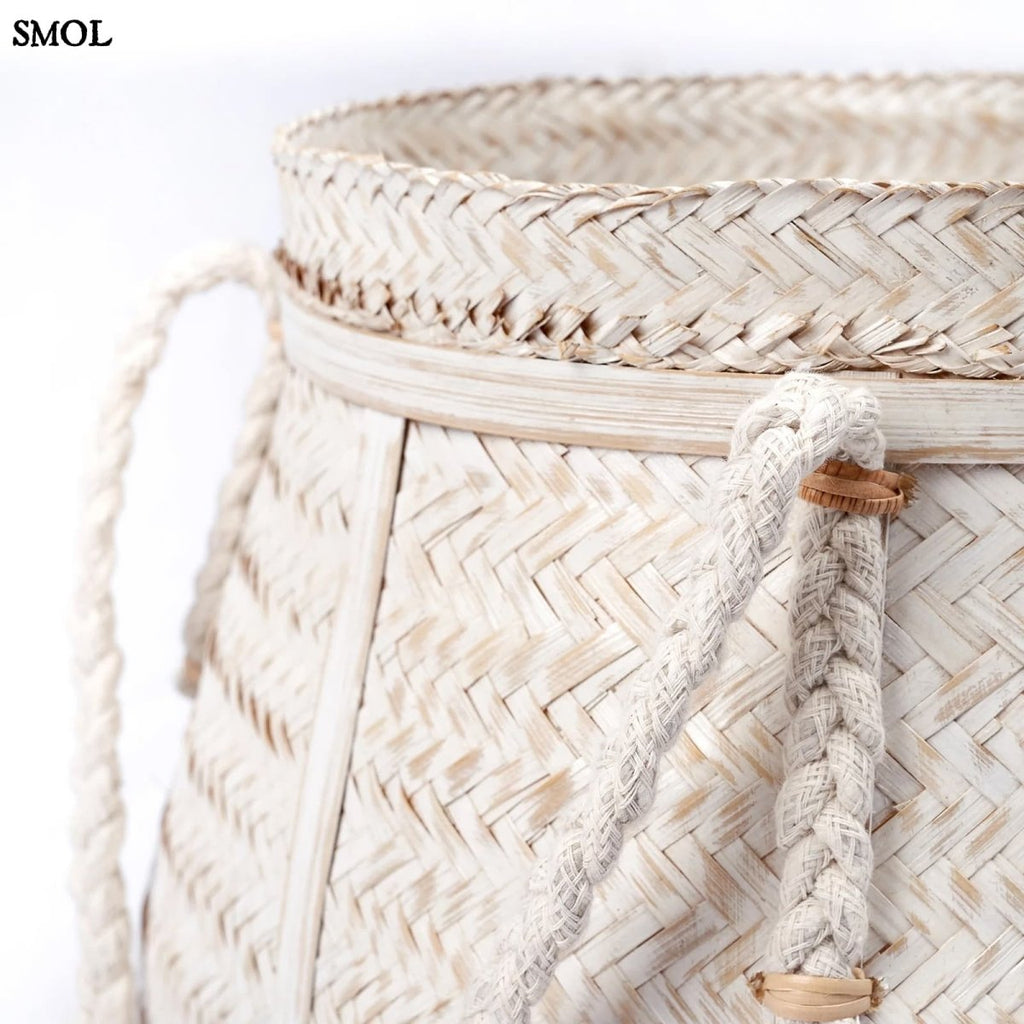 Bambusz Tárolókosár - fehér | BIKU - SMOL