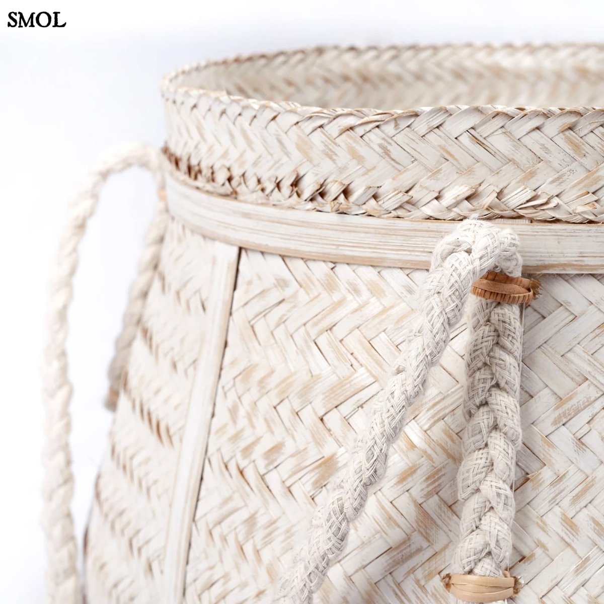 Bambusz Tárolókosár - fehér | BIKU - SMOL