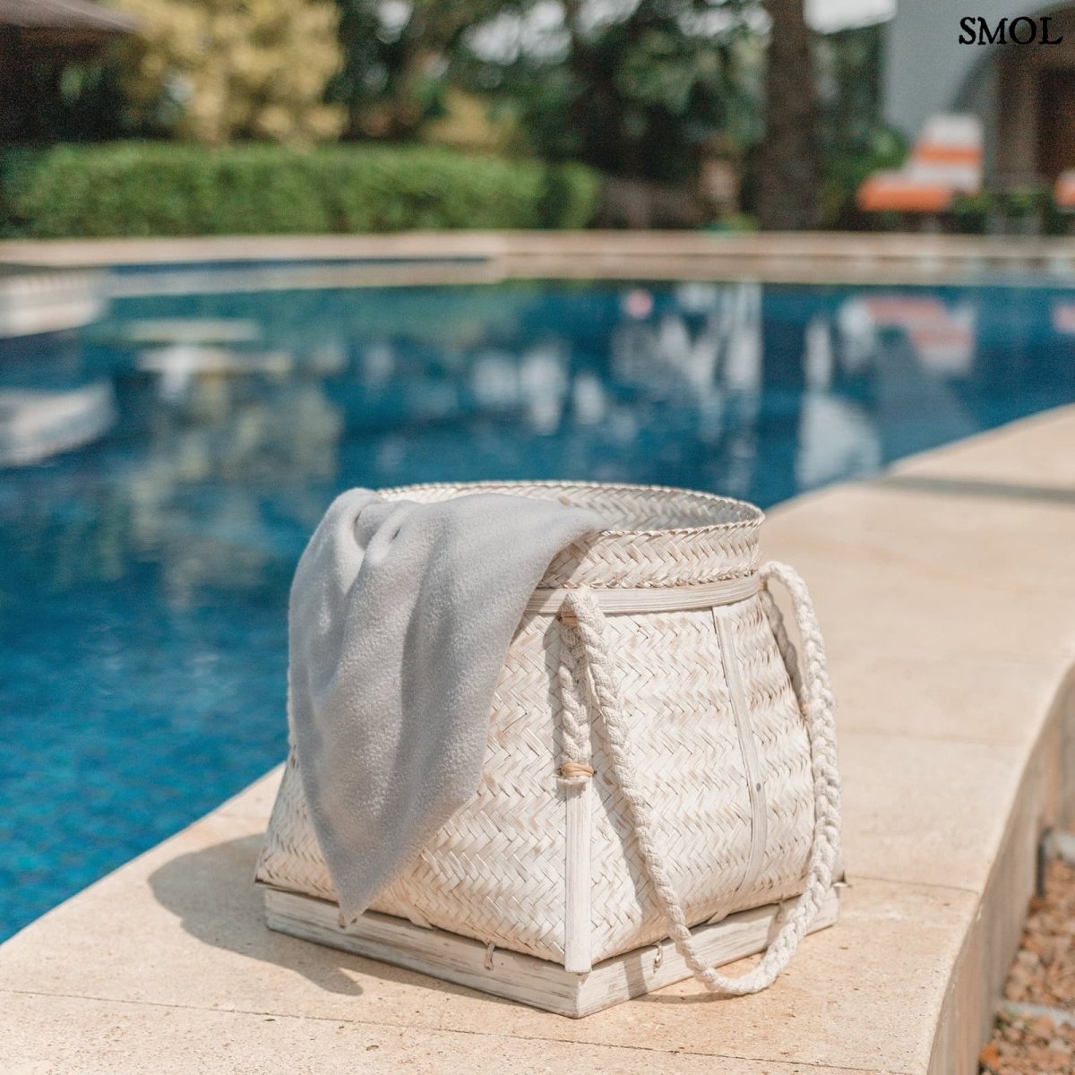 Bambusz Tárolókosár - fehér | BIKU - SMOL