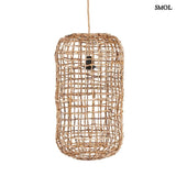 Natural banana leaf pendant light shade, slender cylindrical, M | KUSO