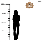 Kézzel szőtt, natúr barna banánlevél lámpaernyő tágas, hálós fonással és rusztikus textúrával, méretarányosan