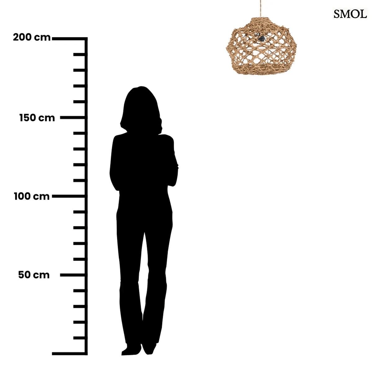 Kézzel szőtt, natúr barna banánlevél lámpaernyő tágas, hálós fonással és rusztikus textúrával, méretarányosan