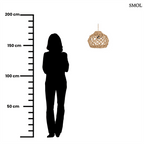 Természetes, kézzel font banánlevél lámpaernyő indonéz kézműves textúrával és egyedi fonott rácsos szerkezettel, méretarányosan