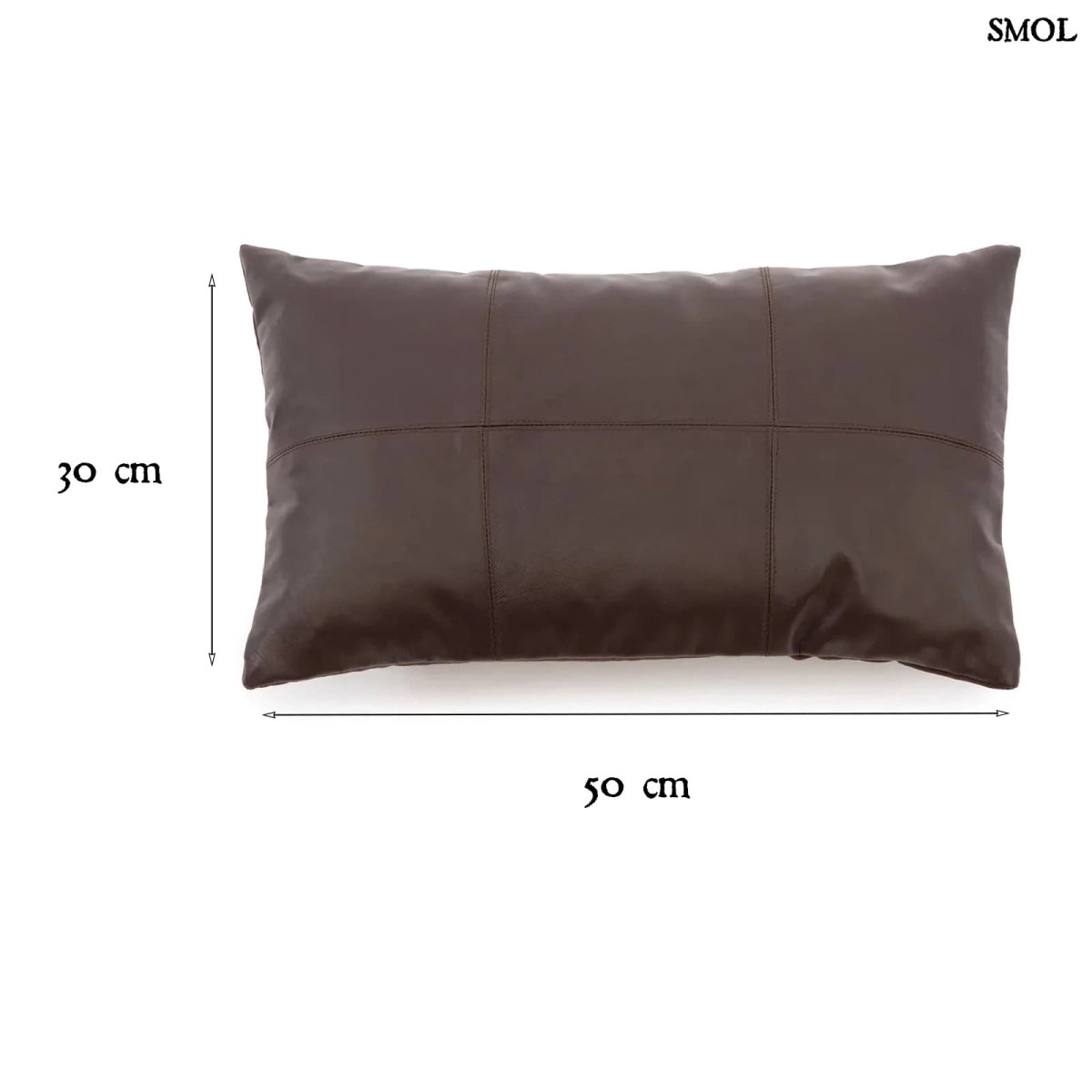 Barna Bőr Párnahuzat, 30x50 | CHOCO - SMOL