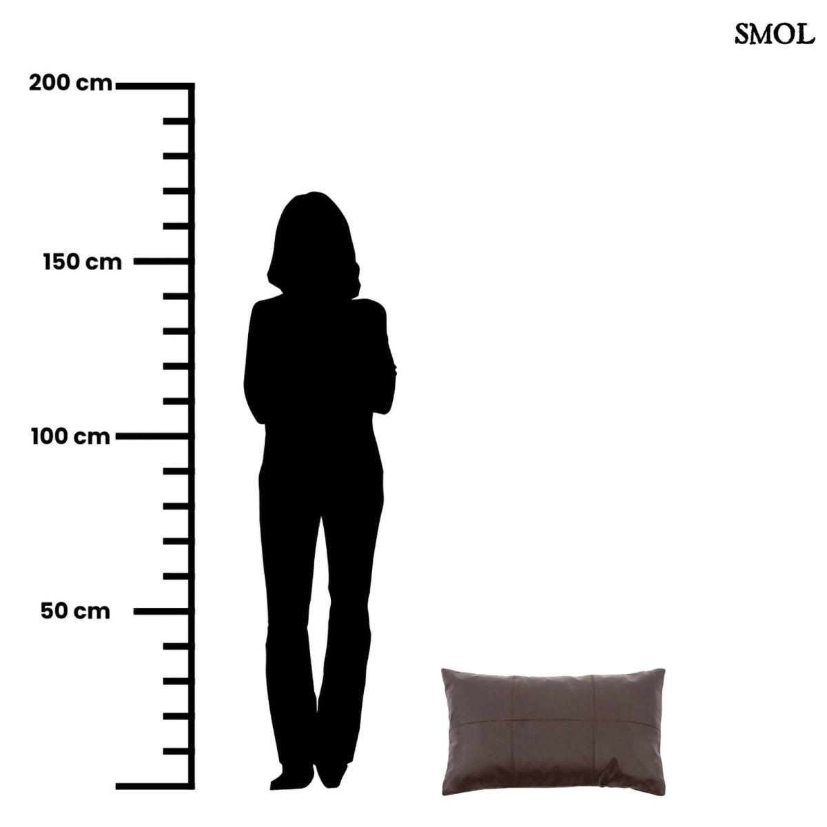 Barna Bőr Párnahuzat, 30x50 | CHOCO - SMOL