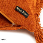 Rozsdaszín bársony díszpárna rojtos szegéllyel cipzárral