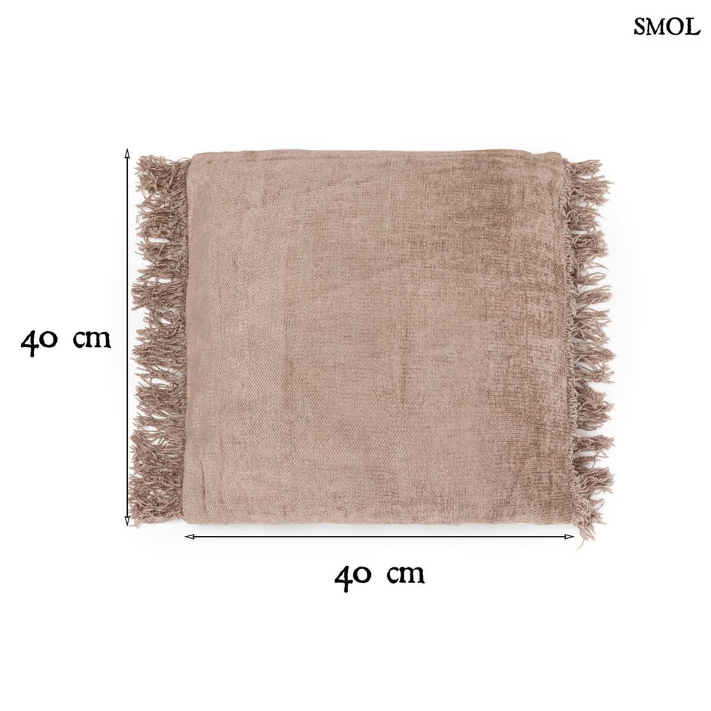 Betonszürke bársony díszpárnahuzat méretekkel