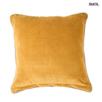 Luxus bársony díszpárnahuzat, mustársárga, 50x50 cm, selymes tapintású szövetből hátulról