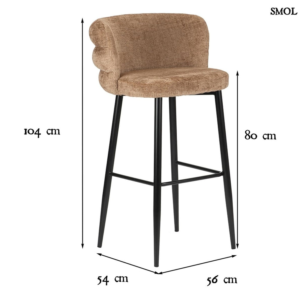 Bárszék - kárpitozott, 104 cm | CLOUD BAR CARAMEL - SMOL