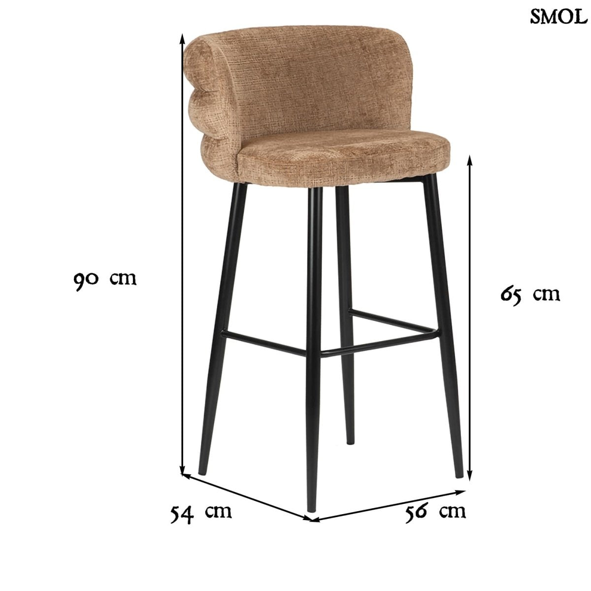 Bárszék - kárpitozott, 90 cm | CLOUD CARAMEL - SMOL