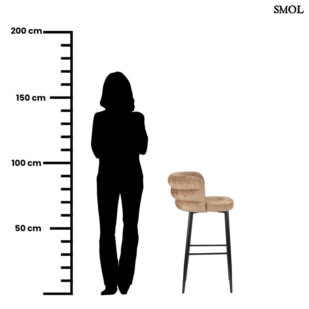 Bárszék - kárpitozott, 90 cm | CLOUD CARAMEL - SMOL