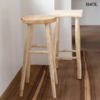 Természetes teakfa bárszék suarfa ülőlappal másik bárszékkel