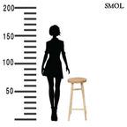 Természetes teakfa bárszék suarfa ülőlappal méretarányosan