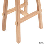 Természetes teakfából készült bárszék - lábakkal