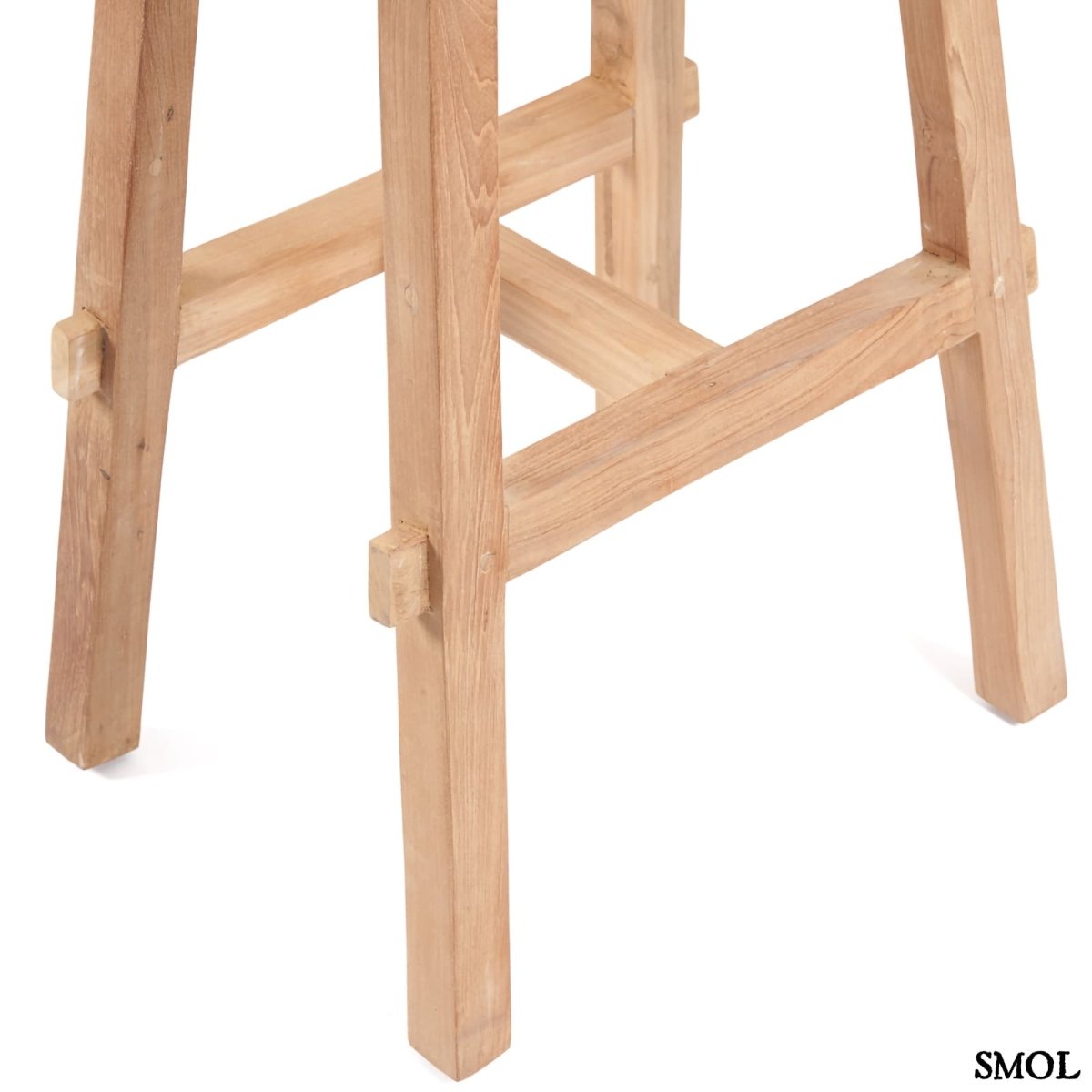 Természetes teakfából készült bárszék - lábakkal