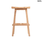 Természetes teakfából készült bárszék - oldalról