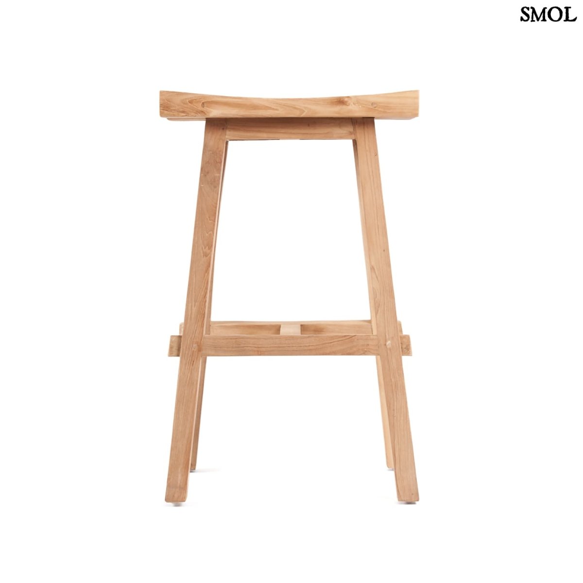 Természetes teakfából készült bárszék - oldalról