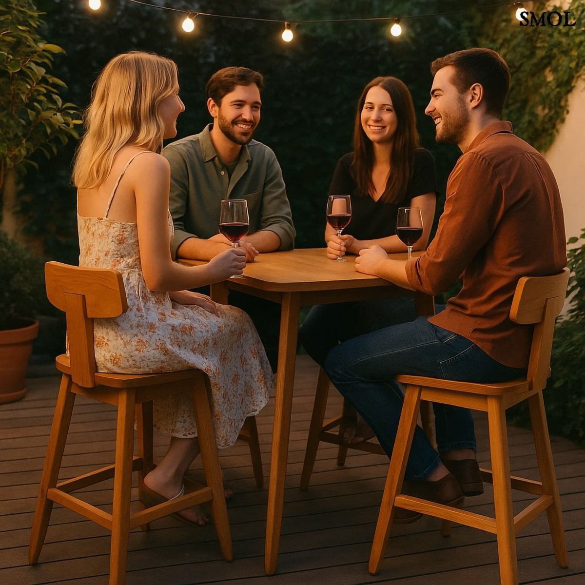 Bárszék - természetes teakfa, 109 cm | LOVYA - SMOL