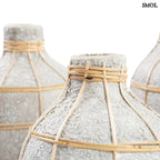 Beton Hatású Terrakotta Váza Rattan Díszítéssel, 23 cm | WHOOPY - SMOL