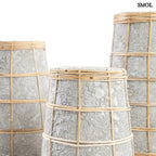 Betonhatású terrakotta váza rattannal - S | CUTIE - SMOL