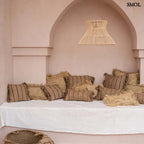 Bézs Pamut Pléd Fekete Csíkokkal | PLAID - SMOL