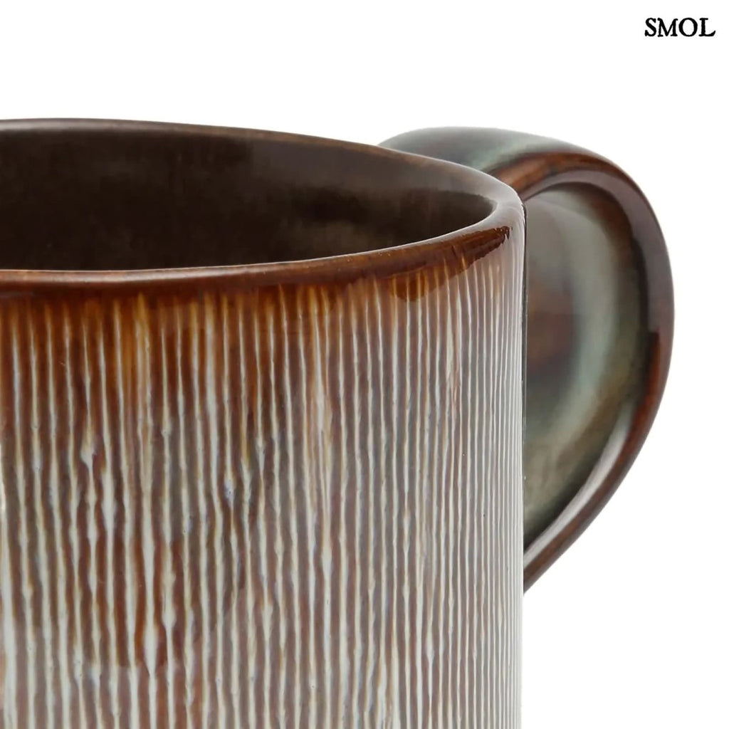 Bögre szett hat darab kézzel készült kerámiából - oldalról nagyítva