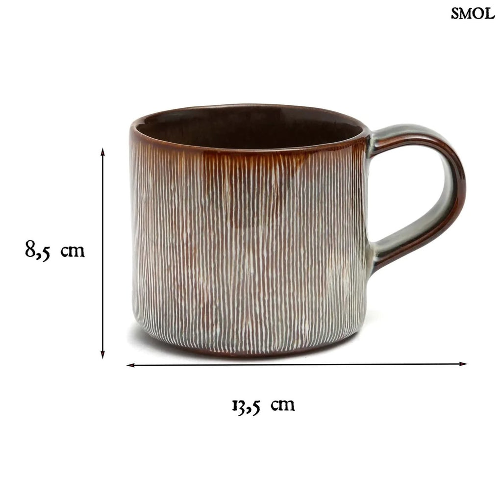 Bögre szett hat darab kézzel készült kerámiából - méretekkel