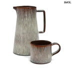 Bögre szett hat darab kézzel készült kerámiából - kancsóval