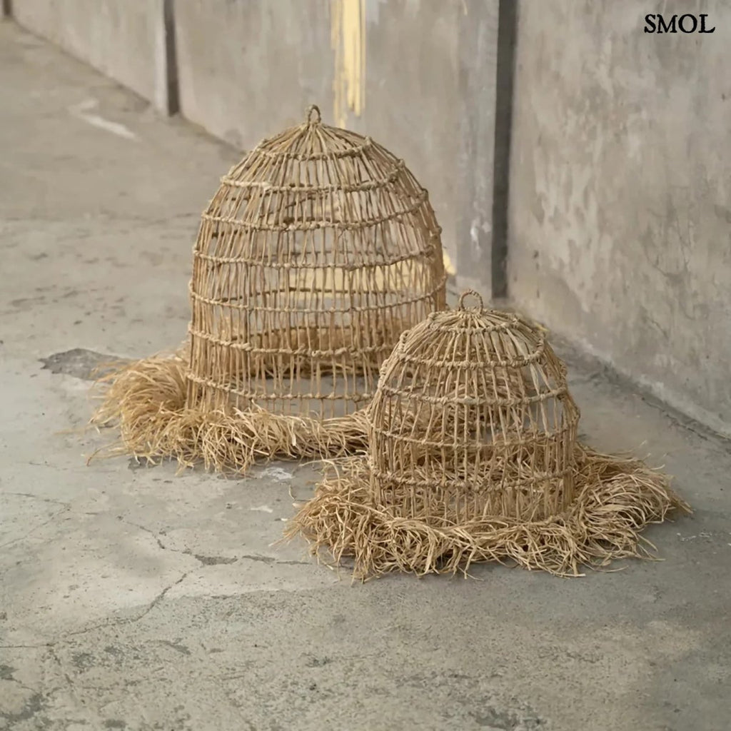 Bohó, Fonott Fű Lámpaernyő, 40 cm | CASITA - SMOL