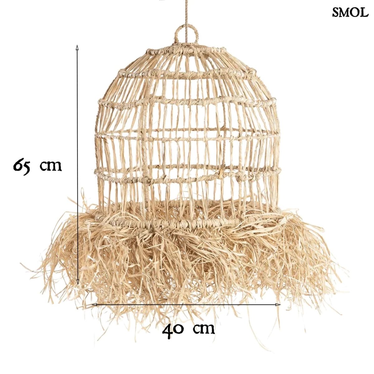 Bohó, Fonott Fű Lámpaernyő, 40 cm | CASITA - SMOL